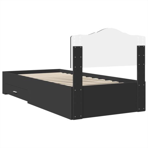 Рамка за легло с таблото Черно 70 x 190 cm Инженерно дърво