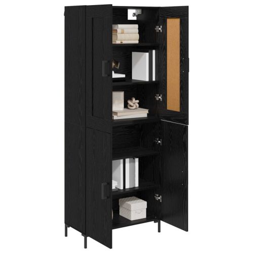 Висок шкаф 2 pcs Черния дъб Инженерно дърво