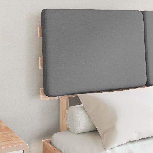 Леглова рамка с тапицирана гръбна част Светлосиво 120 x 200 cm