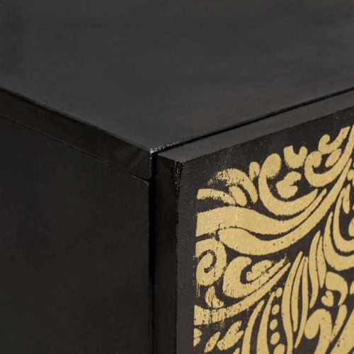 Комплект шкафове за баня с рафт 3 pcs Черно 180 x 33 x 75 см