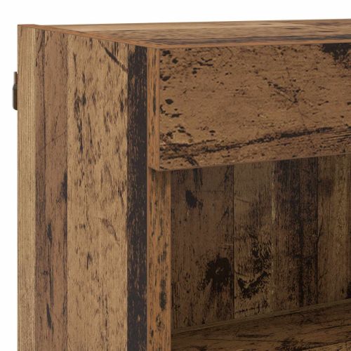 ТВ шкаф С LED лентисти светлини 8 pcs Старо дърво Стъкло