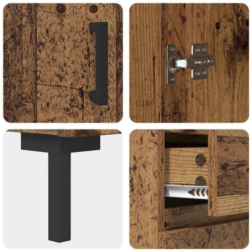 Висок шкаф Старо дърво 69,5 x 34 x 180 см Инженерно дърво