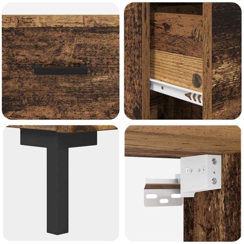 Висок шкаф Старо дърво 69,5 x 34 x 180 см Инженерно дърво