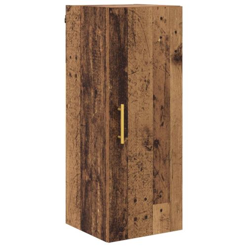 Висок шкаф 2 pcs Старо дърво Инженерно дърво