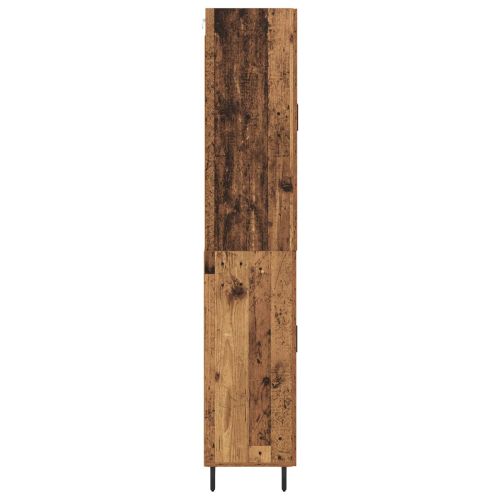 Висок шкаф с чекмедже 2 pcs Старо дърво Инженерно дърво