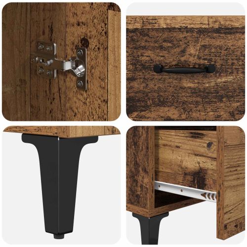 Висок шкаф Старо дърво 69,5 x 34 x 180 см Инженерно дърво