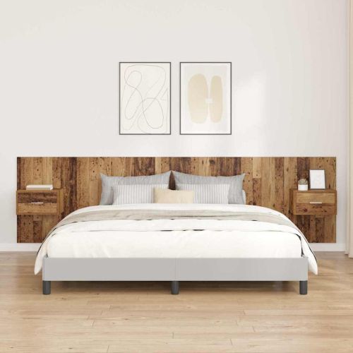 Табла с шкаф с чекмедже 3 pcs Старо дърво Инженерно дърво