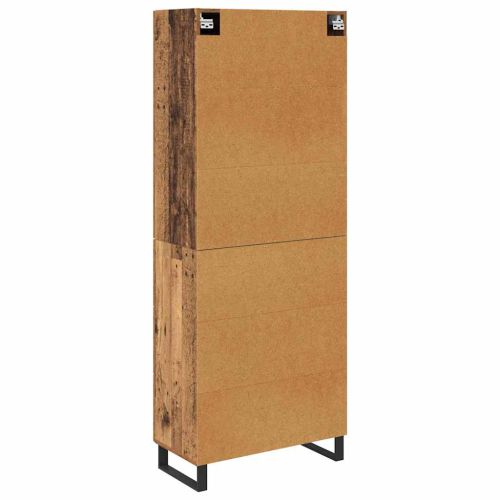 Висок шкаф с чекмедже 2 pcs Старо дърво 69,5 x 34 x 180 см