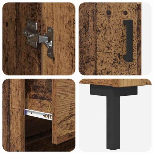 Висок шкаф Старо дърво 69,5 x 34 x 180 см Инженерно дърво