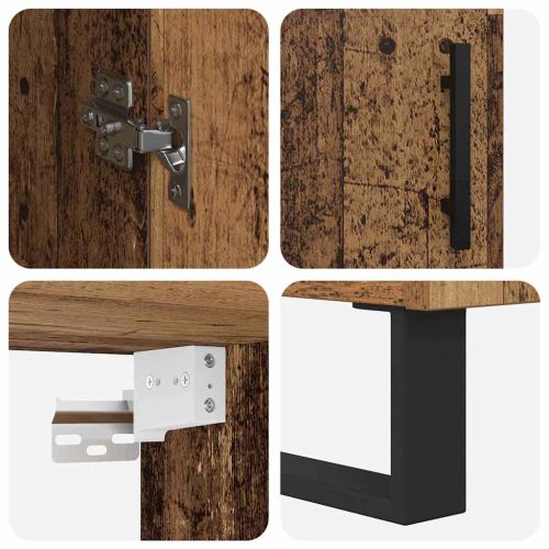 Висок шкаф 2 pcs Старо дърво 69,5 x 34 x 180 см