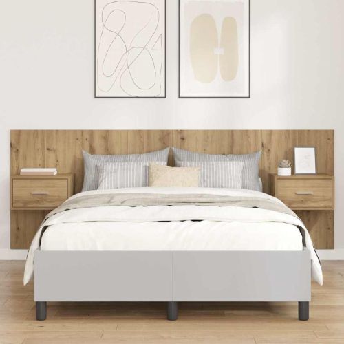 Табла с шкаф с чекмедже с таблото 3 pcs Дъб Инженерно дърво