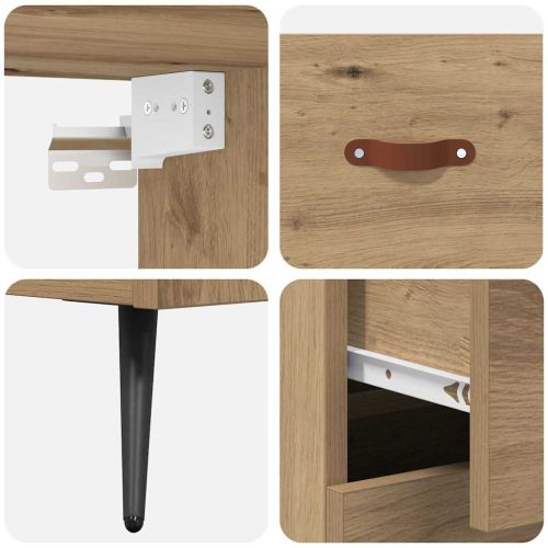 Висок шкаф с чекмедже Дъб 69,5 x 34 x 180 см Инженерно дърво