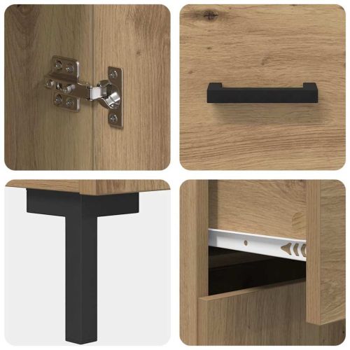 Висок шкаф с чекмедже Дъб 69,5 x 34 x 180 см Инженерно дърво