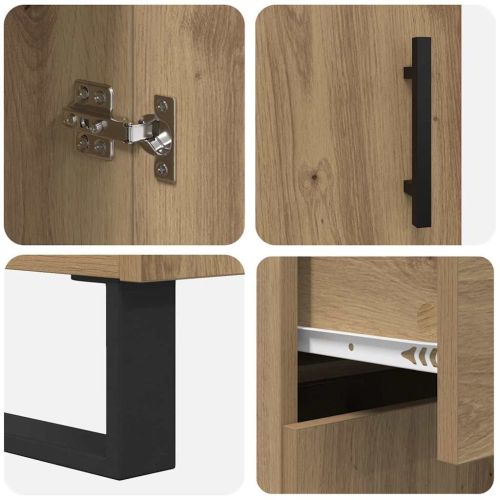 Висок шкаф с чекмедже 2 pcs Дъб 69,5 x 34 x 180 см