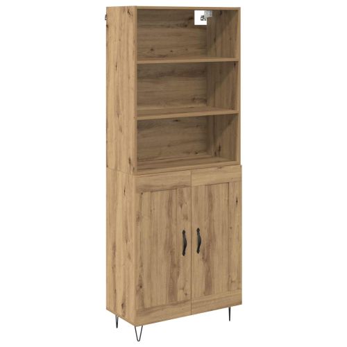 Висок шкаф 2 pcs Дъб Инженерно дърво