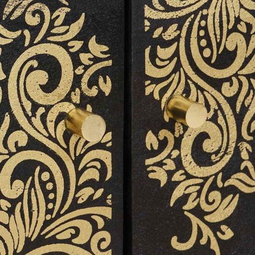 Масичка за кафе Черно 80 x 50 x 40 cm Солидно мангово дърво