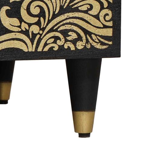 Масичка за кафе Черно 80 x 50 x 40 cm Солидно мангово дърво