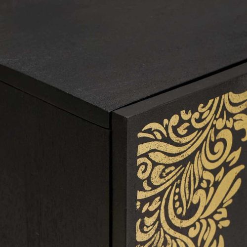 Шкаф за мивка Черно 62 x 33 x 58 см Солидно мангово дърво