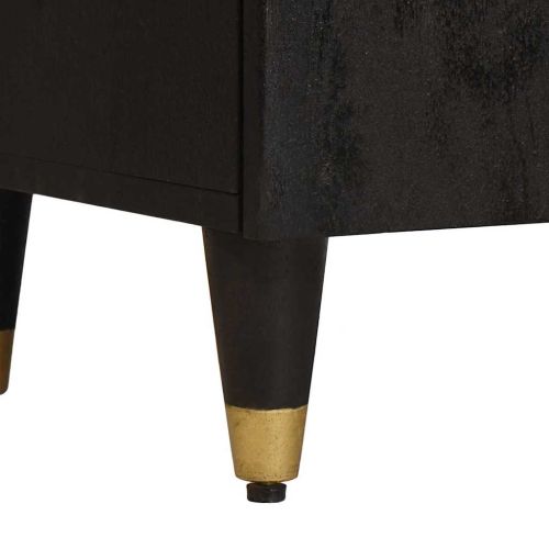 Служебен шкаф Черно 40 x 33 x 75 см Солидно мангово дърво