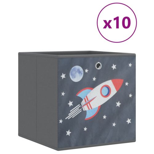 Сгъваеми кутии за съхранение 10 бр сиви 32x32x32 см текстил