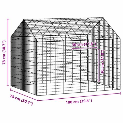 Клетка за заек Сребрист 100 x 78 x 78 см Галванизирана стомана