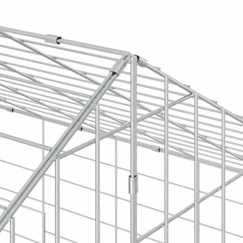Клетка за заек Сребрист 200 x 78 x 78 см Галванизирана стомана