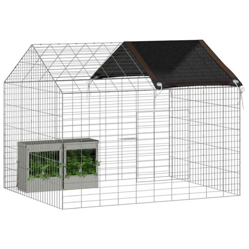 Клетка за заек Сребрист 100 x 78 x 78 см Галванизирана стомана