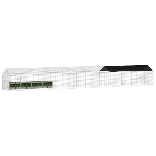 Клетка за заек Сребрист 400 x 78 x 78 см Галванизирана стомана