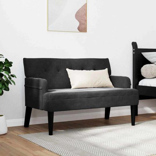 Пейка Честърфилд Черно 112 x 65,5 x 75 см Кадифе