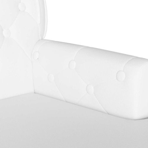 Пейка Честърфилд Бяло 119,5 x 64,5 x 75 см Изкуствена
