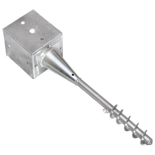 Заземителни колове 2 бр сребро 12x12x56 см поцинкована стомана