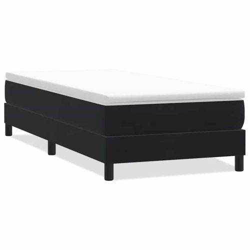 Box Spring Легло без матрак Черно 80x210 cm Кадифе