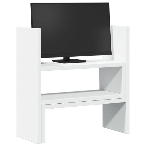 Органайзер за бюро регулируем бял 40x17x41 см инженерно дърво