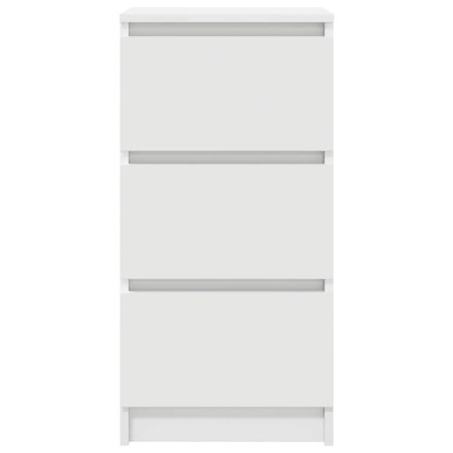 Сайдборд, бял, 37,5x35x76 см, инженерно дърво