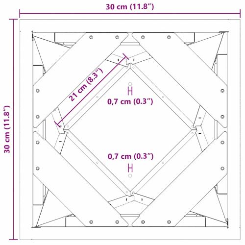 Кашпа Черно 30 x 30 x 75 см Стомана