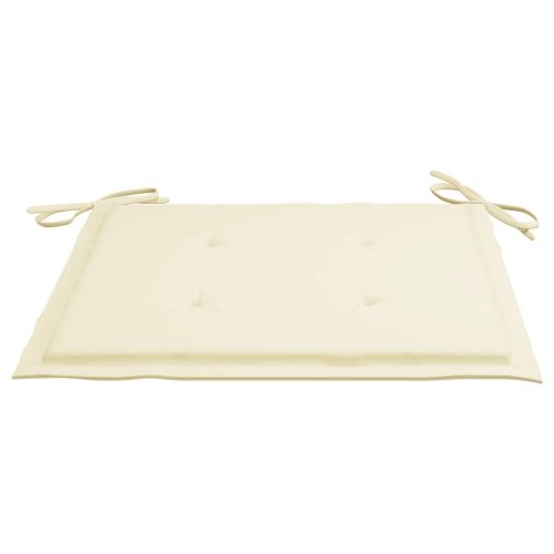 Сгъваеми градински столове с възглавници, 4 бр, тик масив