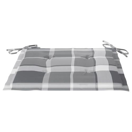 Сгъваеми градински столове с възглавници, 8 бр, тик масив