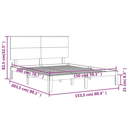 Рамка за легло с табла King Size масивно дърво