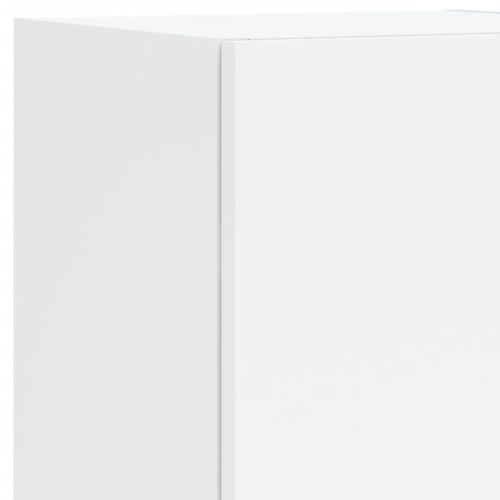 ТВ стенни модули с LED, 5 части, бели, инженерно дърво