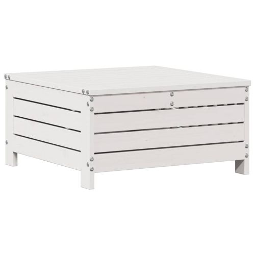 Градински лаундж комплект 4 части с възглавници бял масив бор