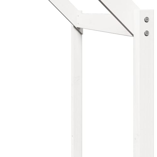 Двуетажно легло без матрак, бял, 90x190 см, борово дърво масив