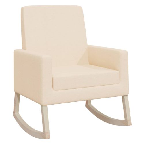 Люлеещ се стол, кремав, текстил