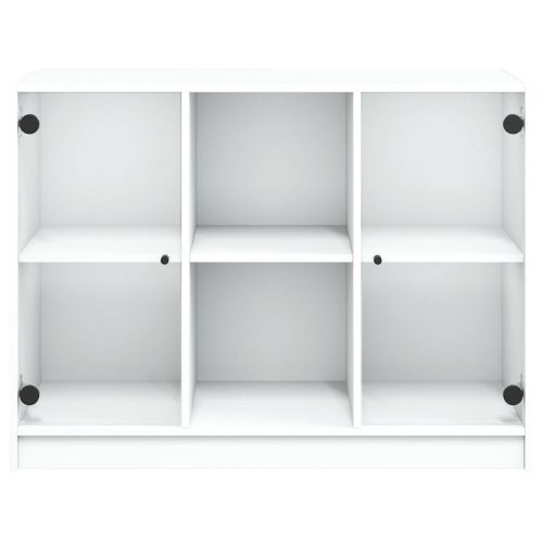 Сайдборд, бял, 102x37x75,5 см, инженерно дърво