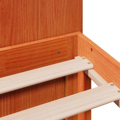 Легло с етажерка за книги, без матрак, 135x190 см, бор масив