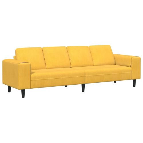 Диван Светло жълто 250 x 77 x 76 см Кордюрова тъкан