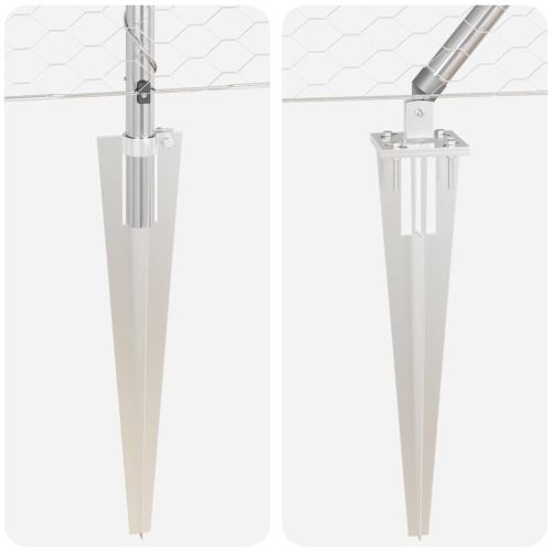 Стълб за ограда. Сребрист 50 x 0,4 м (25 мм мрежа) Стомана