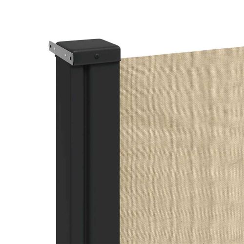 Прибираща се странична тента, бежова, 160x600 см