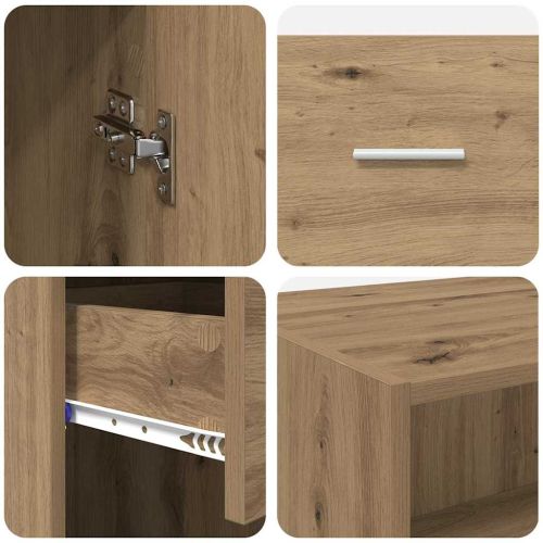 Висок шкаф с чекмедже Дъб 50 x 42,5 x 225 см Инженерно дърво