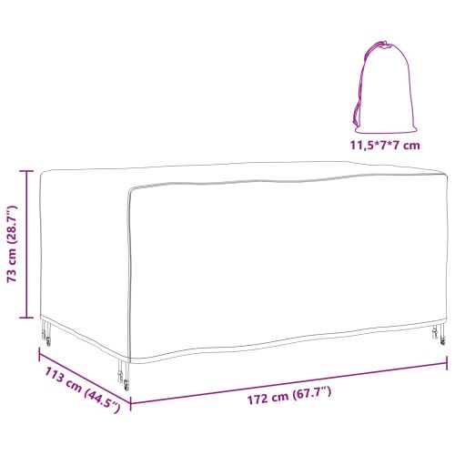 Покривало за мебели Едноцветен Черно 172 x 113 x 73 cm 600D
