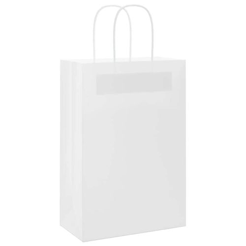 Хартиени торбички 250 бр с дръжки бели 21x11x31 см